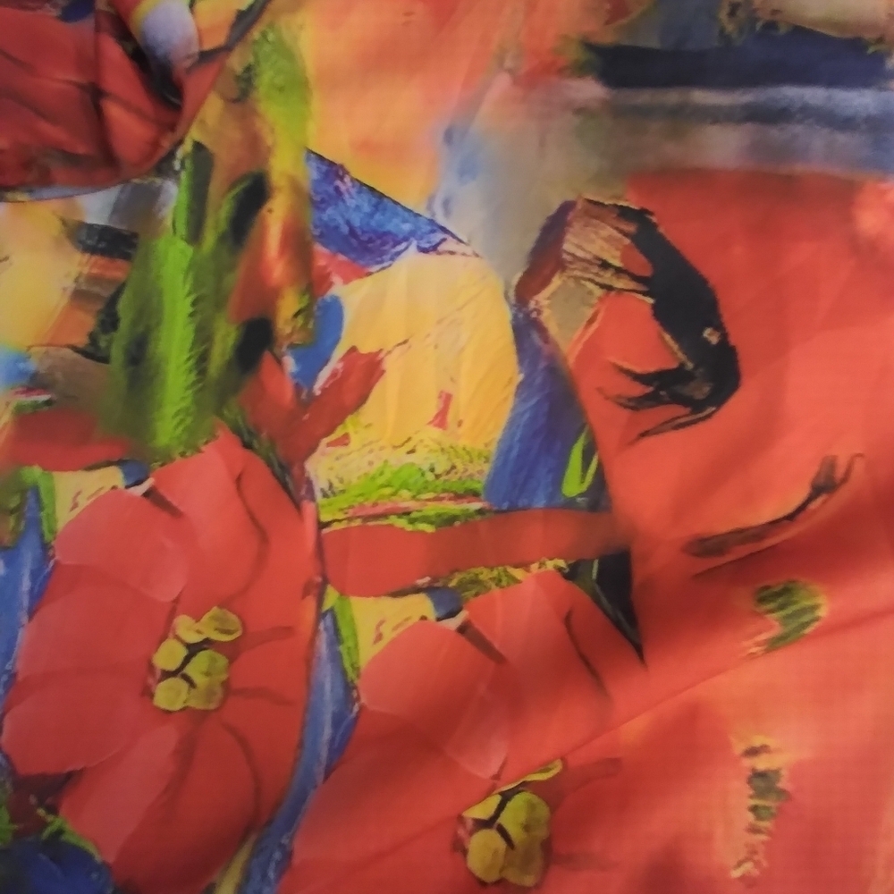 Vintage Vibrant Multicolor Dress Size XXL Boho Artsy Loungewear Beachy Hippie - Picture 7 of 7